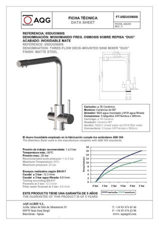 Смеситель для кухни AQG 05DUO560IS на мойку никель