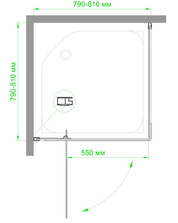 Душевой уголок Royal Bath HPV RB80HPV-T 80х80 стекло прозрачное профиль белый с поддоном