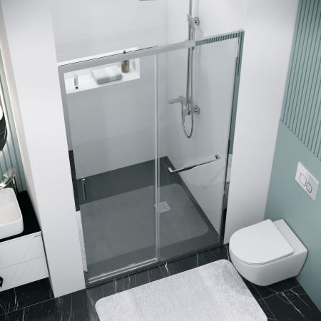 Душевая дверь Grossman Style 100.K33.05.130.10.00 130х195 стекло прозрачное профиль хром