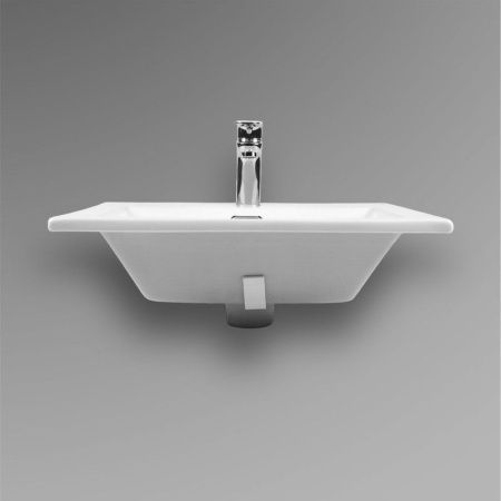 Раковина из сантехнического фарфора Bond Cube S06-500 50х40 встраиваемая цвет белый 1 отверстие под смеситель