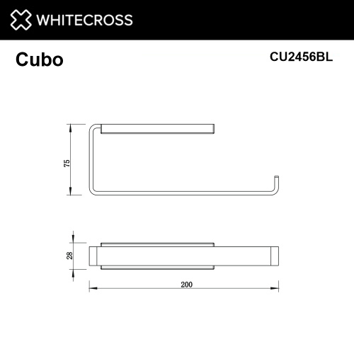 Полотенцедержатель Whitecross Cubo black CU2456BL - фото 2