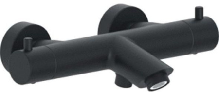 Смеситель для ванны с душем Paffoni Light LIQ022NO настенный черный с термостатом