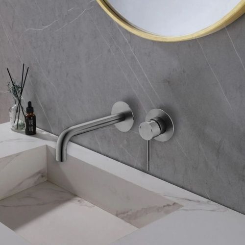 Смеситель для раковины Voda VSL28GM встраиваемый в стену вороненая сталь - фото 5