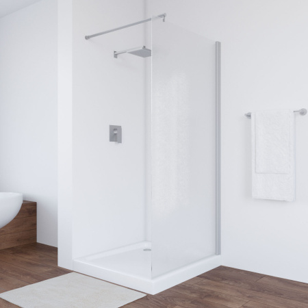 Душевая перегородка Vegas-Glass EAF TUR+NOVO EAF NOVO h2000 106 07 02 106х200 стекло рифленое профиль хром матовый