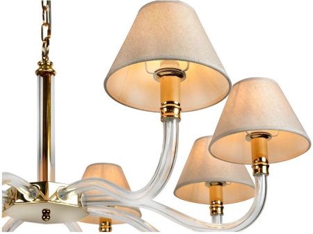 Люстра подвесная iLamp Amber (Амбер) YT2043-8 GD+Cear