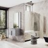 Душевая шторка на ванну Maybah Glass MGV-125-2у 35х140 стекло тонированное профиль бронза ориентация универсальная