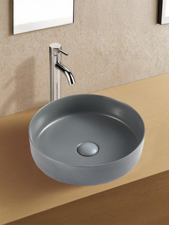 Раковина из сантехнического фаянса WeltWasser WW SK 10000004516 40 см накладная цвет серый без отверстий под смеситель