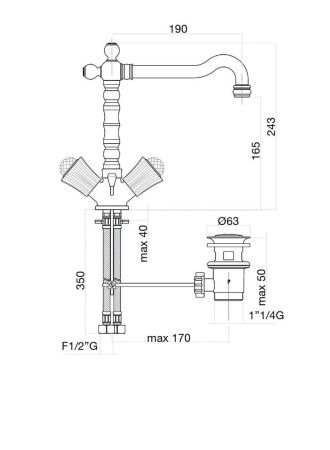 Смеситель для кухни Fiore 13ZZ0625 на мойку бронза