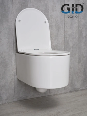 Унитаз подвесной Gid Concavo 62233Y белый с сиденьем микролифт безободковый смыв торнадо