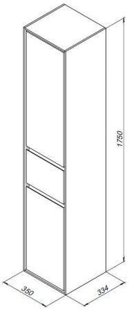 Шкаф-пенал Aquanet Милан 00306377 40х180 подвесной цвет черный