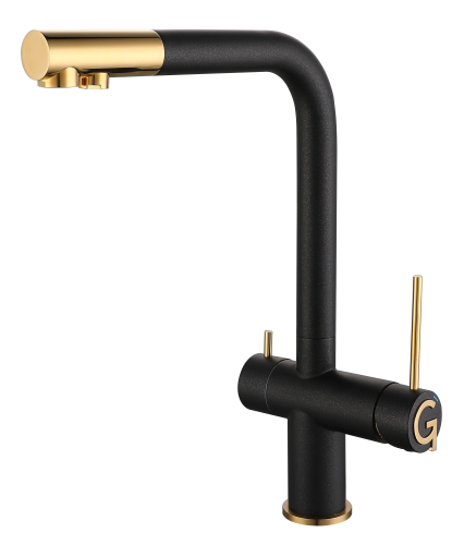 Смеситель для кухни Rivelato 1523513 antracite oro на мойку черный/золото - фото 2