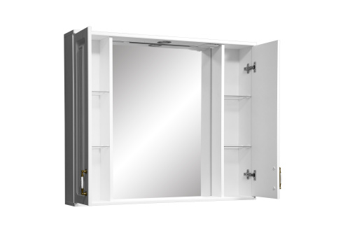 Зеркало-шкаф Stella Polar Кармела ольха SP-00000187 100х14х80 подвесной цвет белый - фото 4