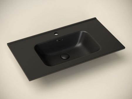 Раковина из сантехнического фарфора Ceramica Nova ELEMENT CN7005MB 80х50 накладная цвет черный