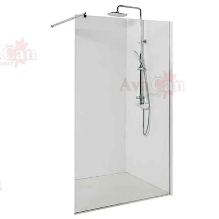 Душевая перегородка AvaCan MC100 100х200 стекло прозрачное профиль хром