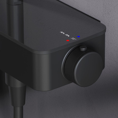 Душевая стойка Am.Pm Inspire V2.0 F0750A522 настенная цвет черный с термостатом