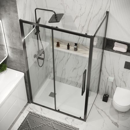 Душевая перегородка Grossman Cosmo 200.K33.02.70.42.00 70х195 стекло прозрачное профиль графит