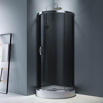 Душевой уголок Am.Pm Like W83UG-333-095CG 95х95 стекло тонированное профиль хром глянцевый без поддона