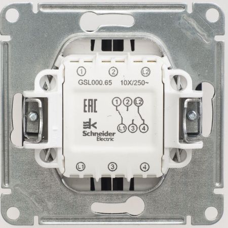 Переключатель 2-клавишный, сх.6, 10АХ Systeme Electric Glossa (Глосса) GSL000765
