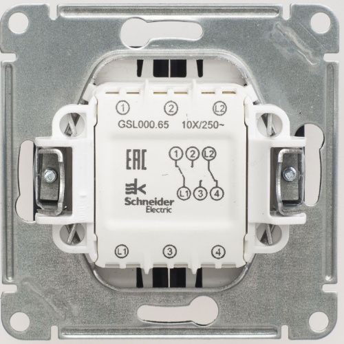 Переключатель 2-клавишный, сх.6, 10АХ Systeme Electric Glossa (Глосса) GSL000765 - фото 2
