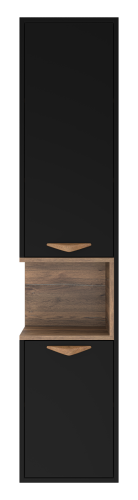 Шкаф-пенал Brevita Bergen BER-05035-02-19-ПоП 35х33х165 подвесной цвет черный/коричневый - фото 2