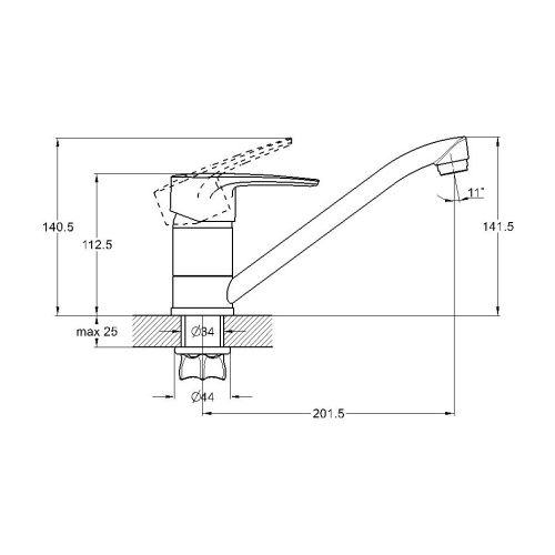 Смеситель для кухни G.Lauf 4T4 4T4-A180 на столешницу хром - фото 3