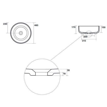 Раковина из сантехнического фарфора Kerasan Ciotola 430211 50х50 накладная цвет зеленый без отверстий под смеситель