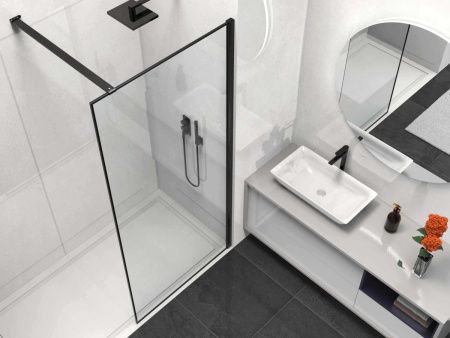 Душевая перегородка Vincea Walk in HS VSW-1HS900CLB 90х200 стекло прозрачное профиль черный