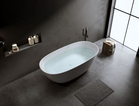 Ванна из искусственного камня Timo SATU SATU1650 165х80 отдельностоящая овальная
