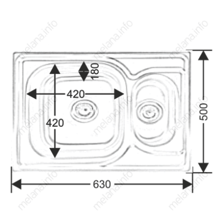 Кухонная мойка Melana 226 t (*10) 63х50 цвет хром поверхность глянцевая