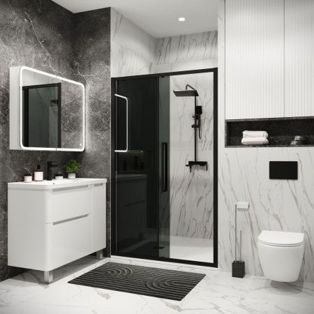 Душевая дверь Grossman Cosmo 100.K33.02.100.21.10 100х195 стекло тонированное профиль черный