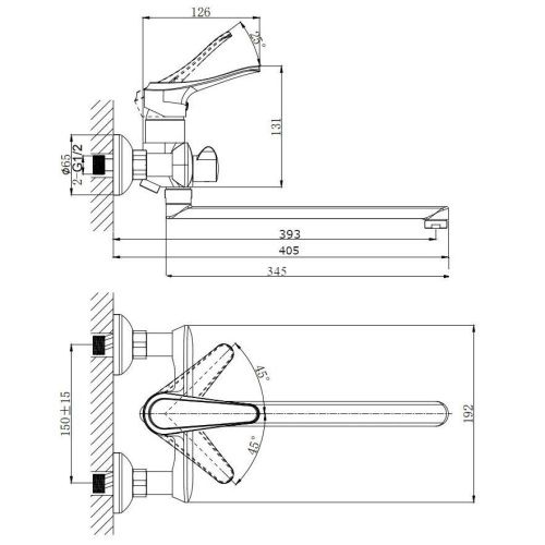 Смеситель для ванны Rush Jawa JA0735-51 настенный хром - фото 2