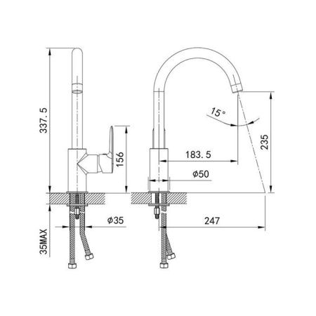 Смеситель для кухни IDDIS Cuba CU6WTJ0i05 на мойку белый