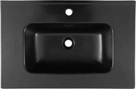 Раковина керамическая Aquanet Flat 00329254 71х47 полувстраиваемая цвет черный 1 отверстие под смеситель
