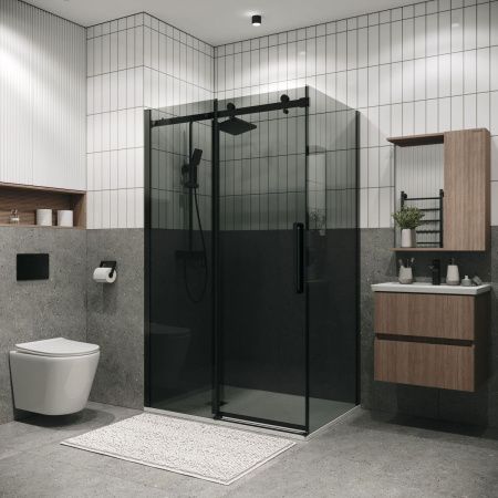 Душевой уголок Grossman Classic 120.K33.04.1590.21.10 150х90 стекло тонированное профиль черный без поддона