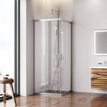 Душевой уголок Am.Pm Gem W90G-403-8080-MT 80х80 стекло прозрачное профиль хром матовый без поддона