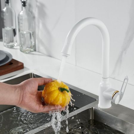 Смеситель для кухни Raffine F103C на мойку белый