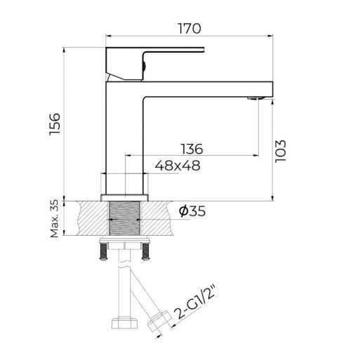 Смеситель Knotlor STABLE KN-20/BL на раковину черный - фото 3
