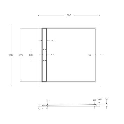 Душевой поддон Cezares TRAY-AS-A-90-30-NERO 90х90 искусственный мрамор чёрный матовый - фото 2