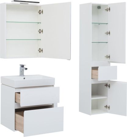 Тумба с раковиной Aquanet Бруклин 00212597 70х40 подвесная цвет белый