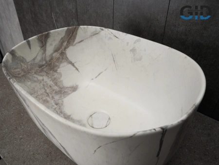 Раковина керамическая Gid Creativo 54481 50х30 накладная цвет многоцветный без отверстий под смеситель