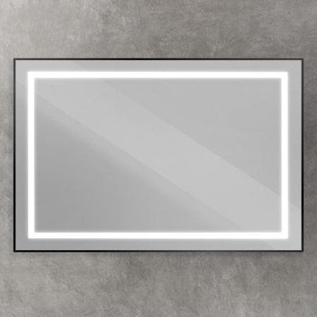 Зеркало с подсветкой BelBagno Kraft SPC-KRAFT-1200-800-SENS-NERO 120х80 подвесное