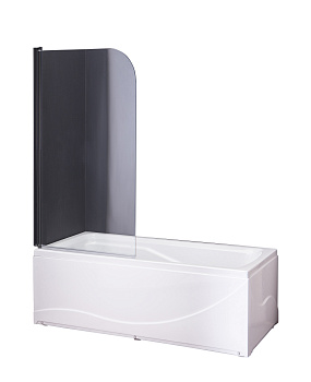 Душевая шторка на ванну Taliente TA-0814CB 80х140 стекло прозрачное профиль черный ориентация универсальная