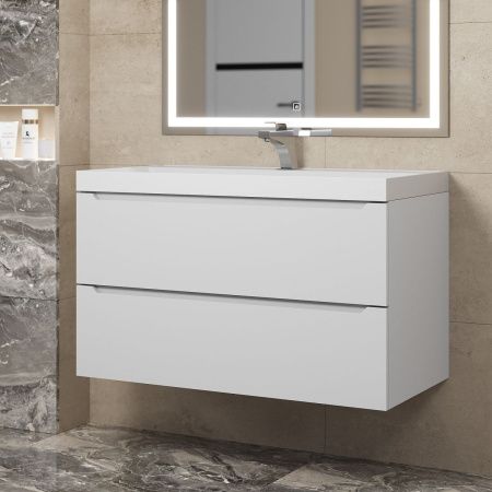 Тумба под раковину Uperwood Tanos 291020245 90х50 подвесная цвет белый