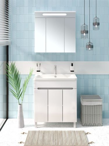 Тумба под раковину Runo Парма 00-00001040 70х40 напольная цвет белый - фото 3