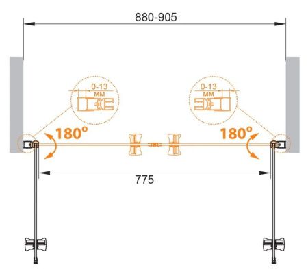 Душевая дверь Cezares ECO ECO-O-B-2-90-C-Cr 90х190 стекло прозрачное профиль хром