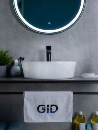 Раковина керамическая Gid 53321 40х40 накладная цвет белый без отверстий под смеситель