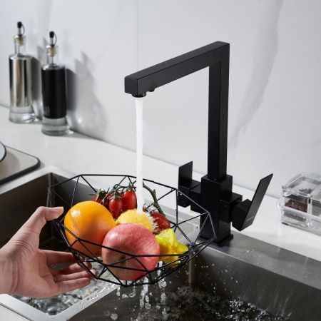 Смеситель для кухни Shevanik S148H на мойку черный