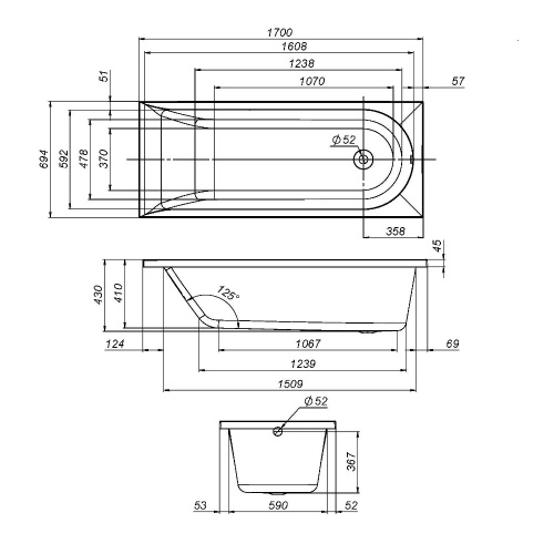 Каркас для ванны Am.Pm Spirit W72A-170-070W-R2 - фото 3