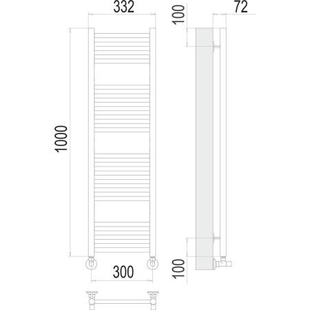 Полотенцесушитель водяной Terminus 4670078529329 35х100 хром