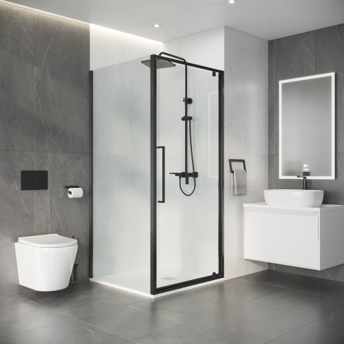 Душевой уголок Niagara Nova NG-35-8AGR-A80GR-34 80х80 стекло прозрачное профиль графит матовый без поддона - фото 5